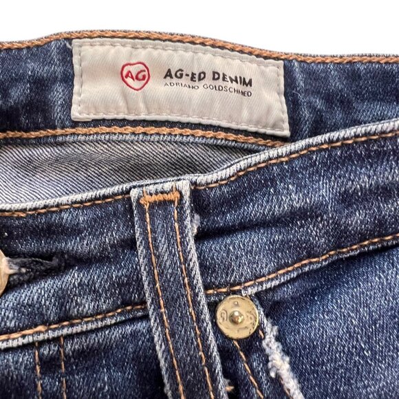 AG-Adriana Goldschmeid Jeans Womens Slim Fit Legging Ankle Size 25 Blue Distress - Picture 12 of 14